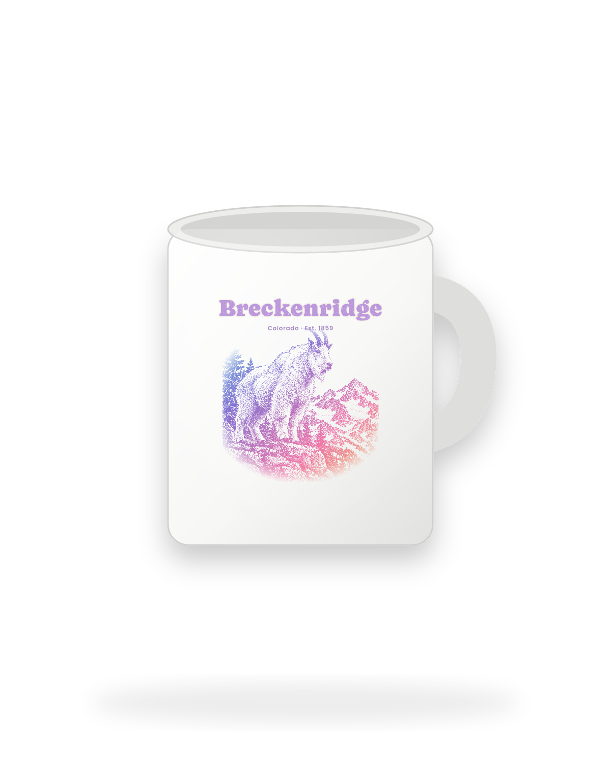 Breckenridge Mountain Goat Ceramic Mug 11oz in White