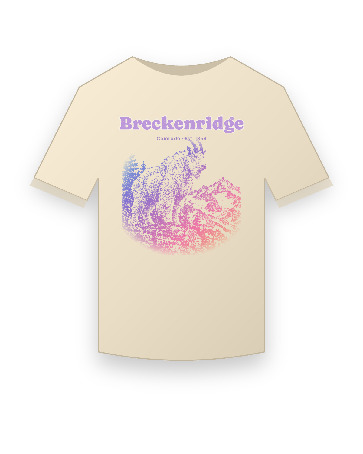Breckenridge Mountain Goat Organic Cotton Tee in Natural