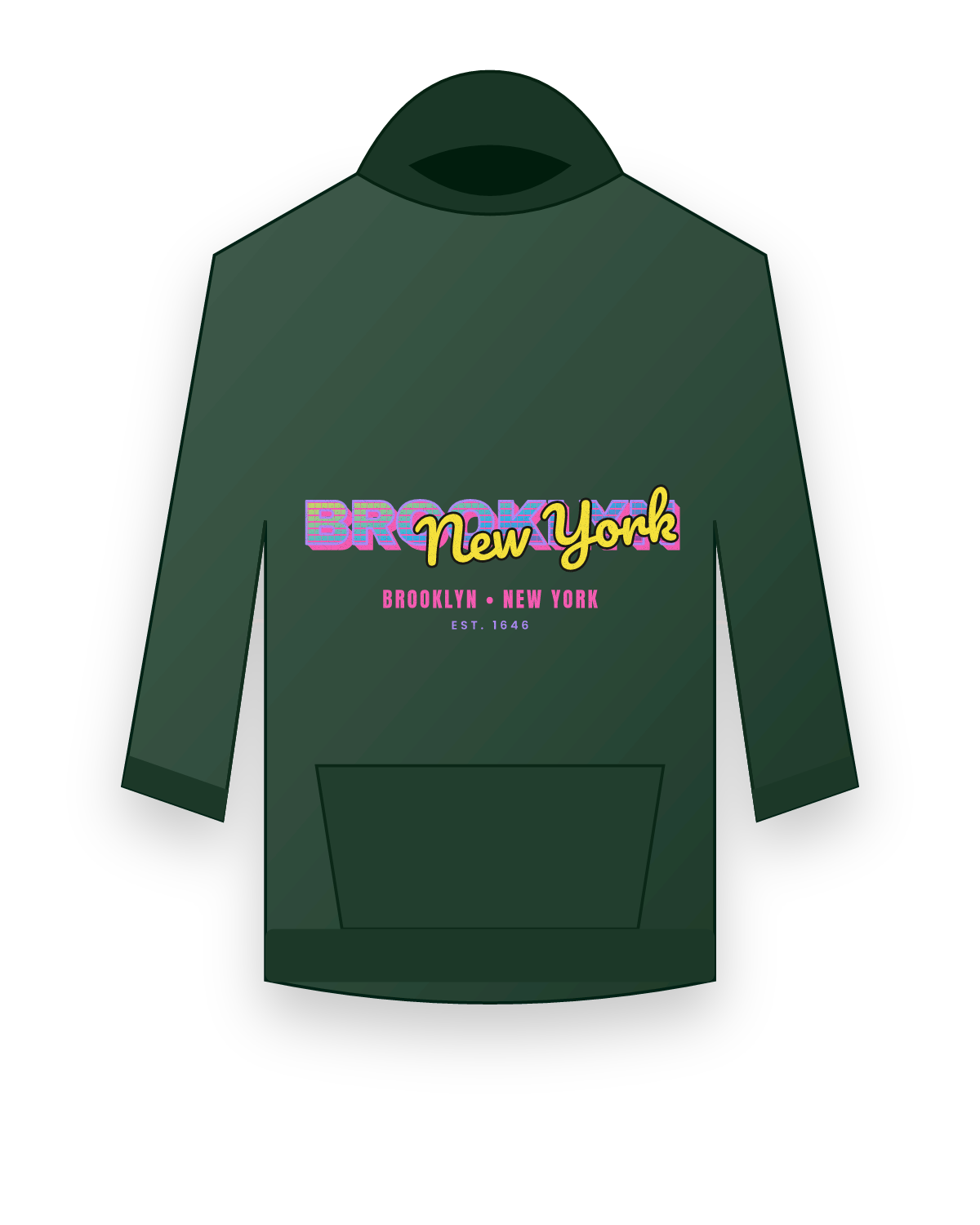 Brooklyn Music TV Hooded Sweatshirt in Forest Green