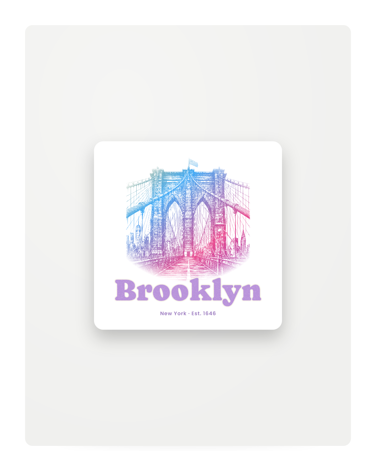 Brooklyn Brooklyn Bridge Fridge Magnet in White