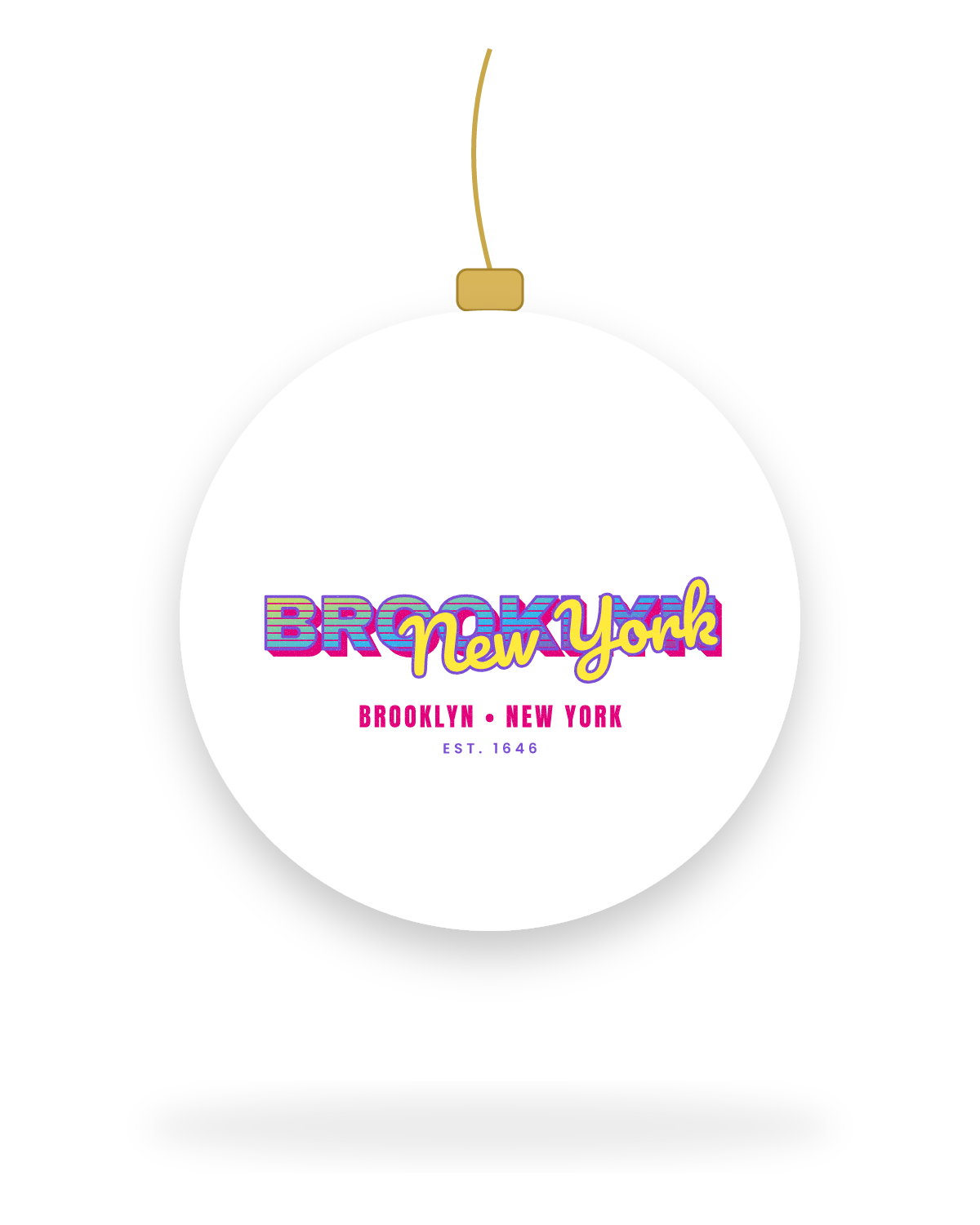 Brooklyn Music TV Ceramic Ornament in White