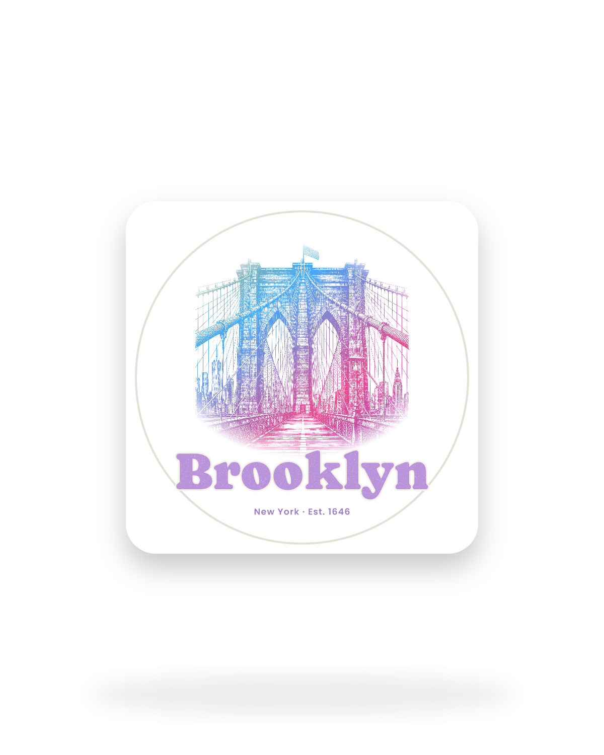 Brooklyn Brooklyn Bridge Kiss-Cut Sticker in White