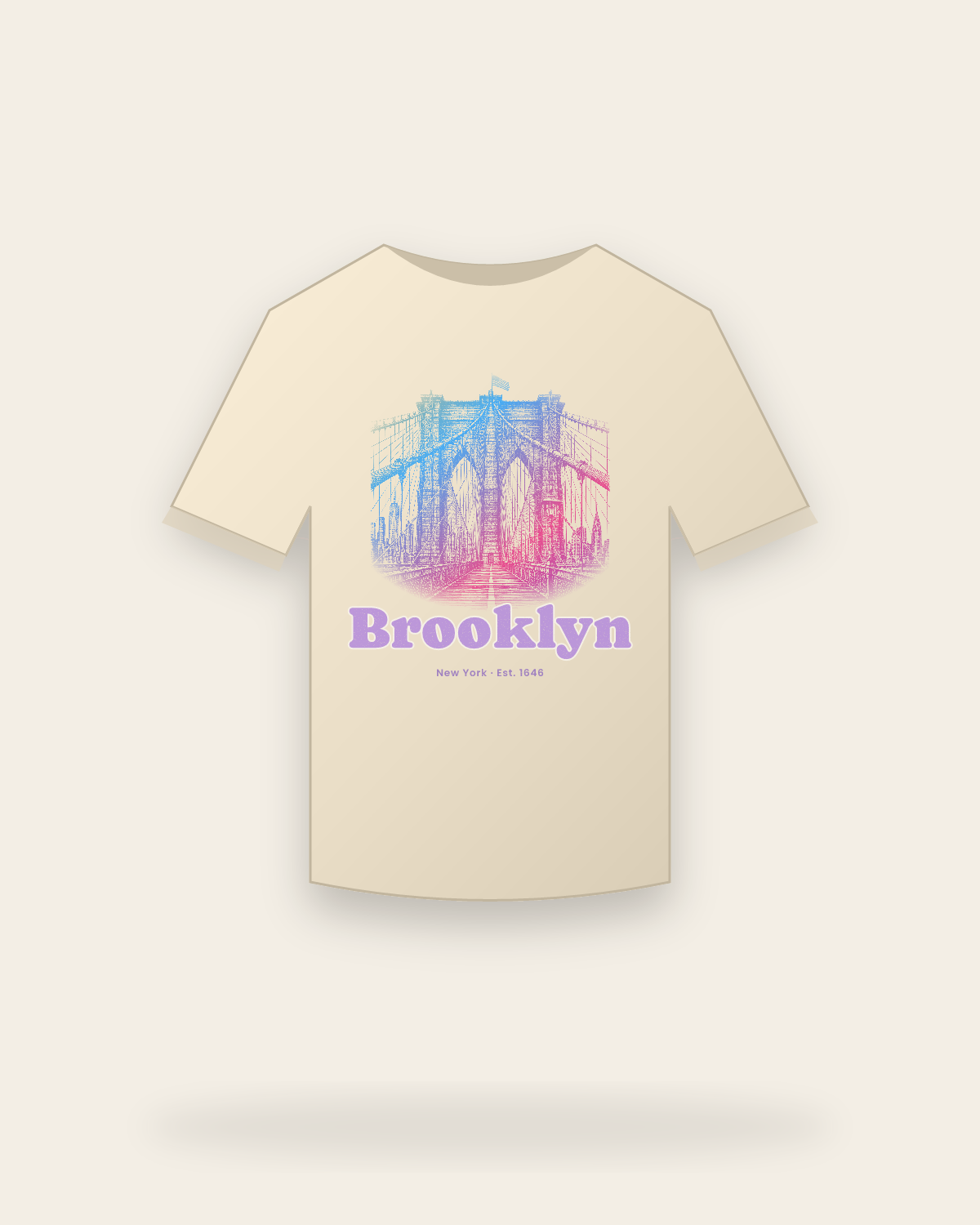 Brooklyn Brooklyn Bridge Organic Cotton Tee in Natural