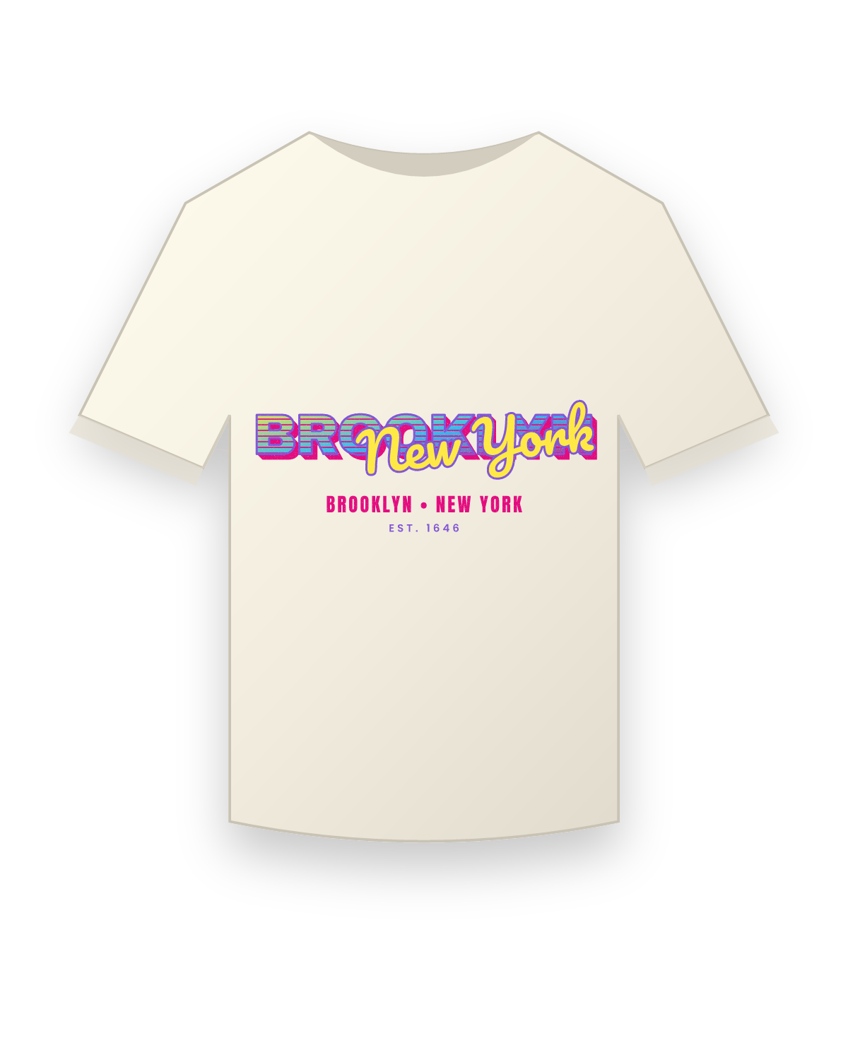 Brooklyn Music TV Vintage Wash Tee in Ivory