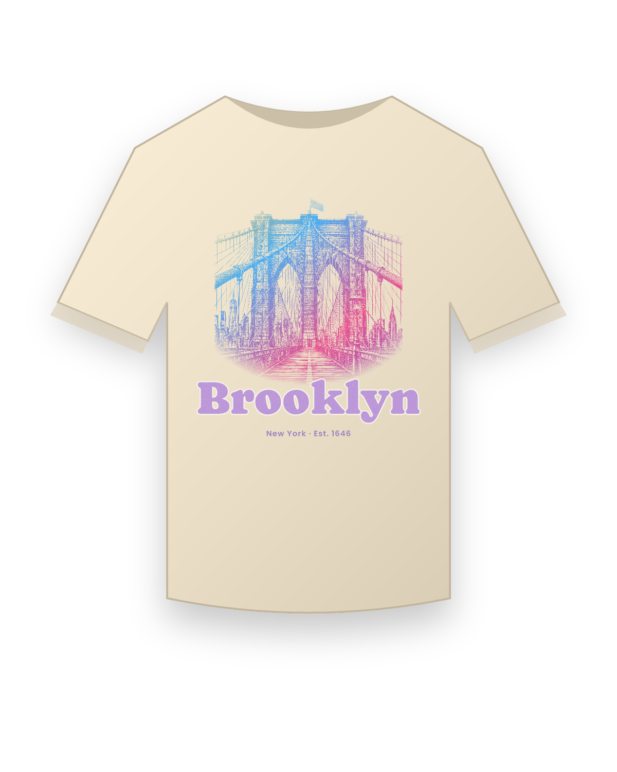 Brooklyn Brooklyn Bridge Classic Tee in Natural