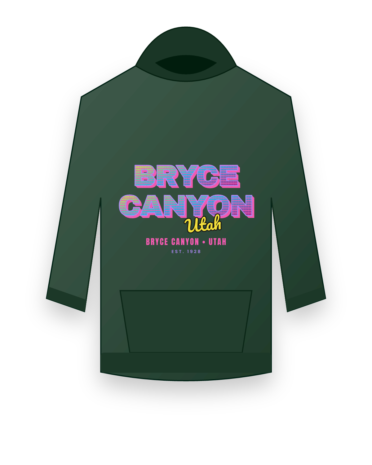 Bryce Canyon Music TV Hooded Sweatshirt in Forest Green