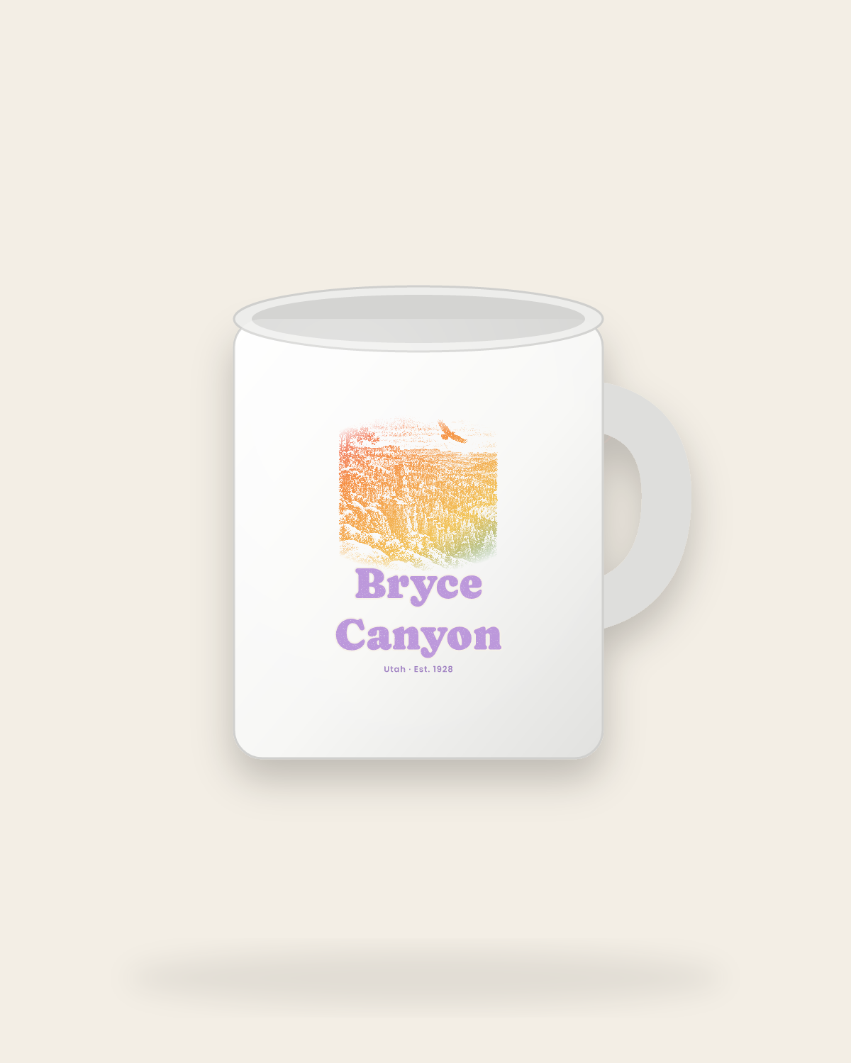 Bryce Canyon Hoodoos at Dawn Ceramic Mug 11oz in White