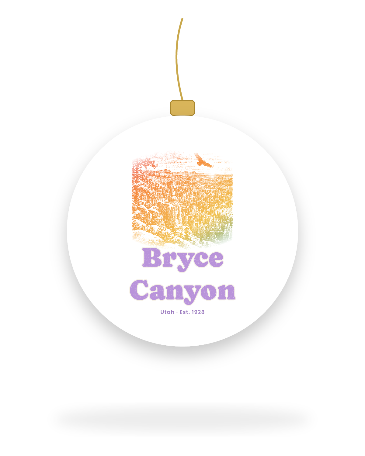 Bryce Canyon Hoodoos at Dawn Ceramic Ornament in White