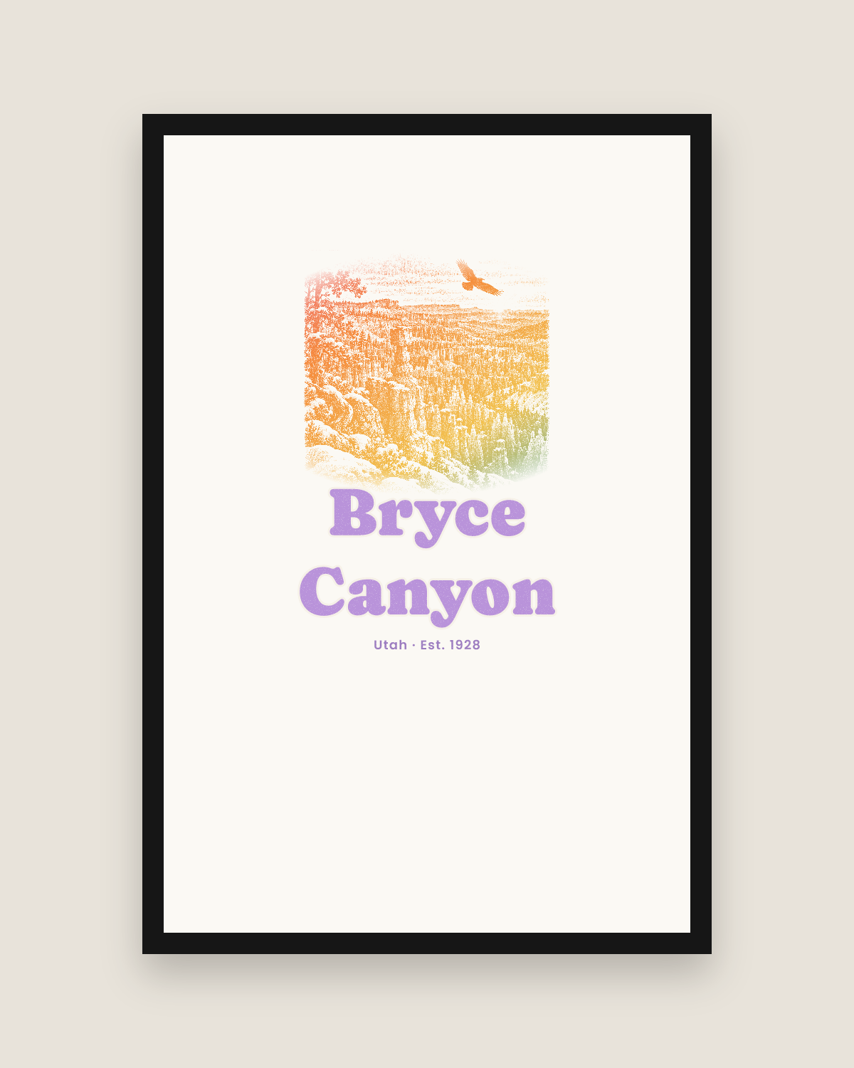 Bryce Canyon Hoodoos at Dawn Matte Poster in White