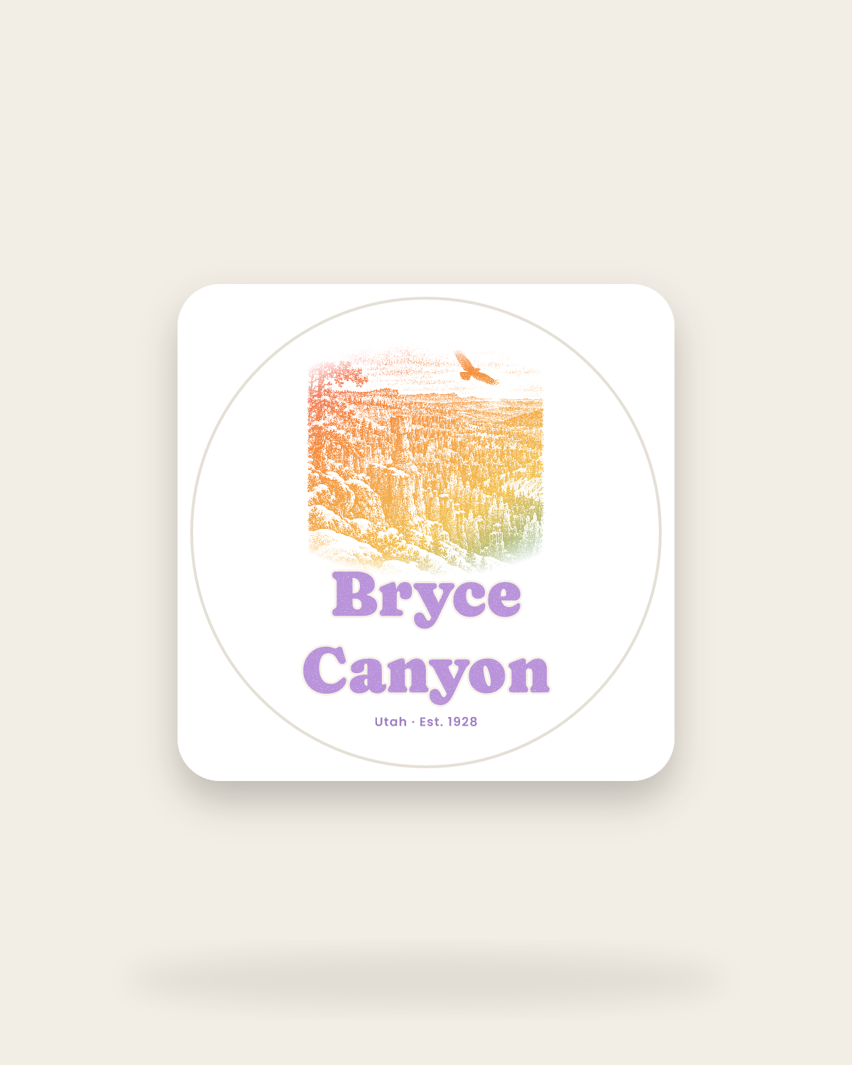 Bryce Canyon Hoodoos at Dawn Kiss-Cut Sticker in White