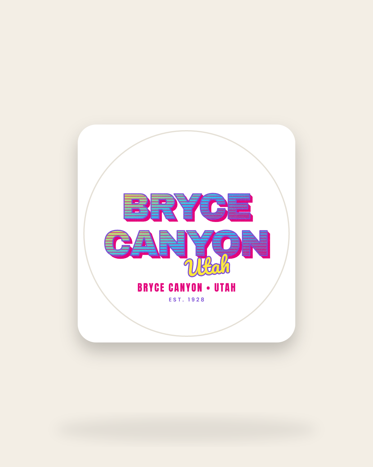 Bryce Canyon Music TV Kiss-Cut Sticker in White