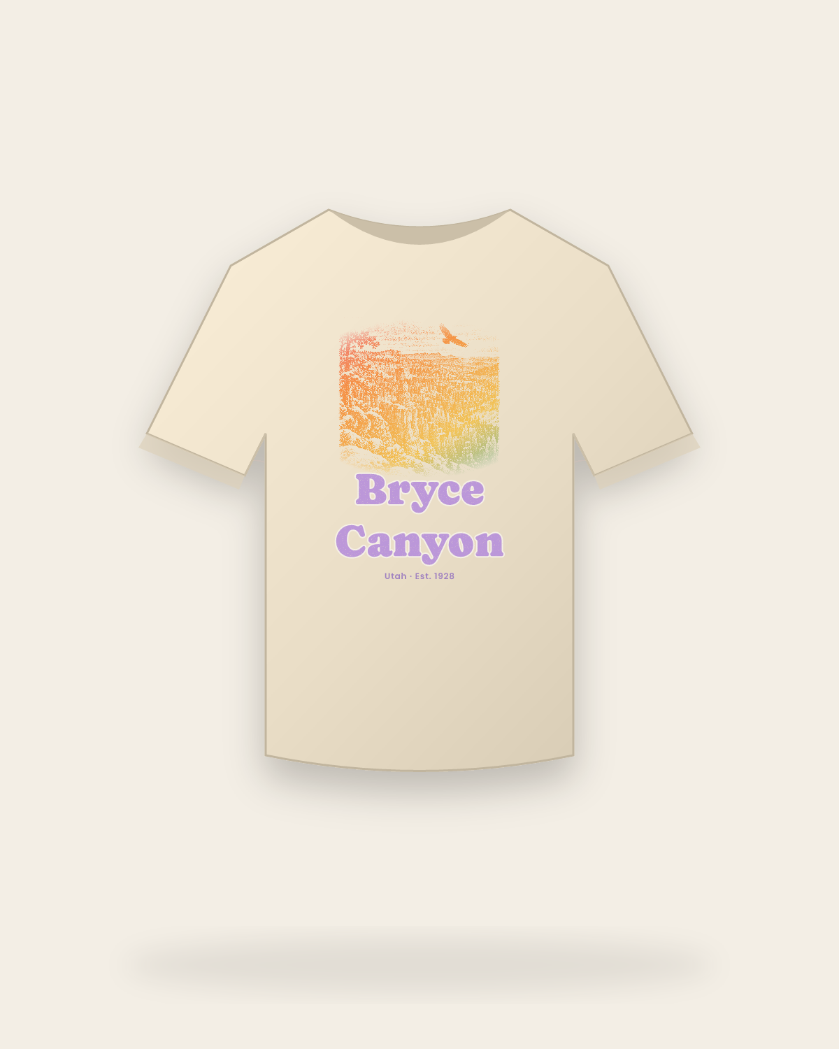 Bryce Canyon Hoodoos at Dawn Organic Cotton Tee in Natural