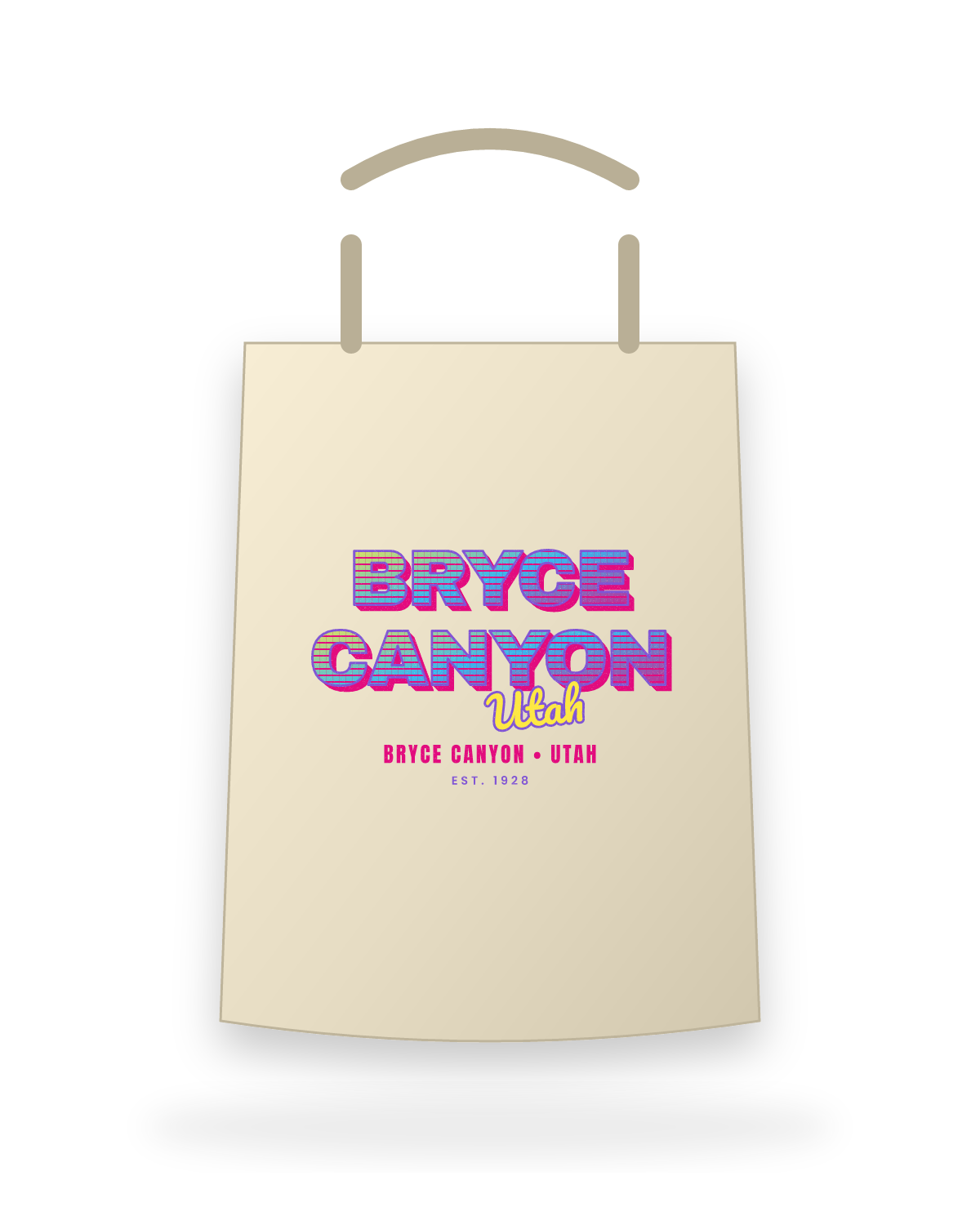 Bryce Canyon Music TV Canvas Tote in Beige