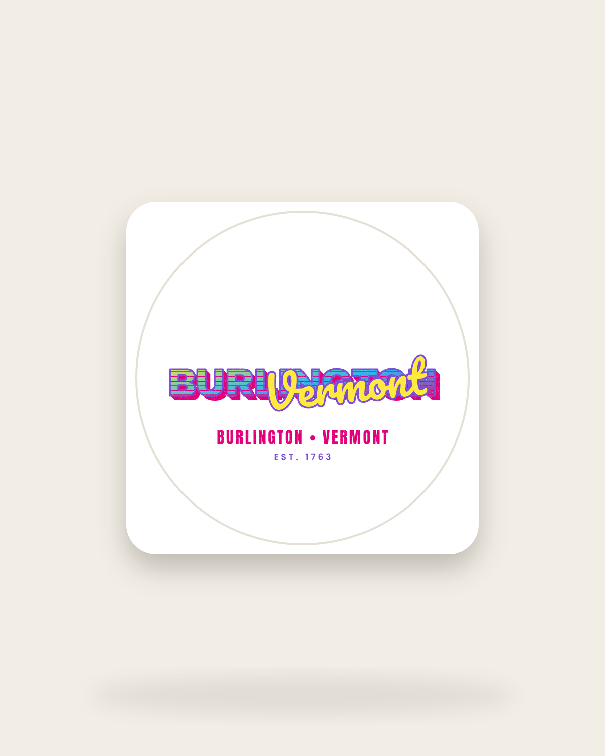 Burlington Music TV Kiss-Cut Sticker in White