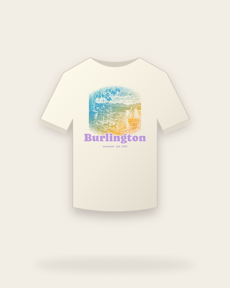 Burlington Lake Champlain Sail Vintage Wash Tee