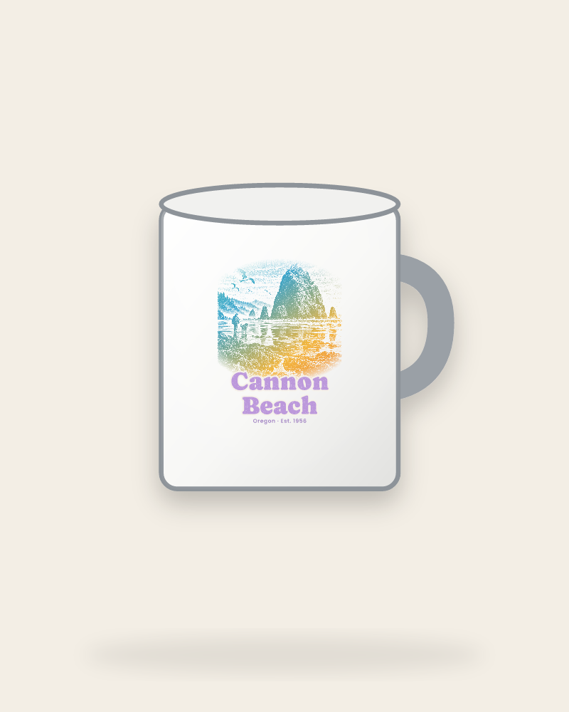 Cannon Beach Haystack Rock Enamel Camp Mug
