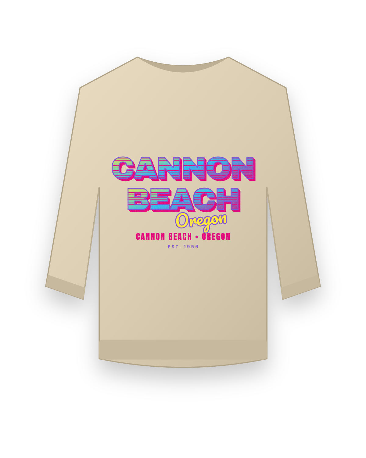 Cannon Beach Music TV Crewneck Sweatshirt in Sand