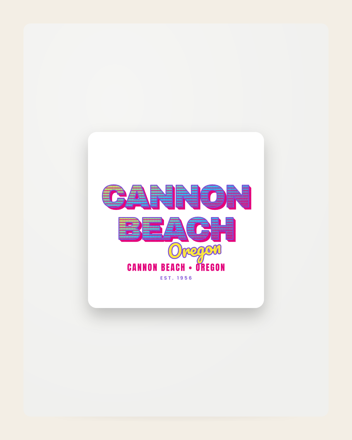 Cannon Beach Music TV Fridge Magnet in White