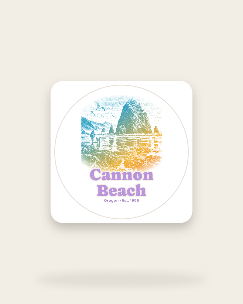 Cannon Beach Haystack Rock Kiss-Cut Sticker