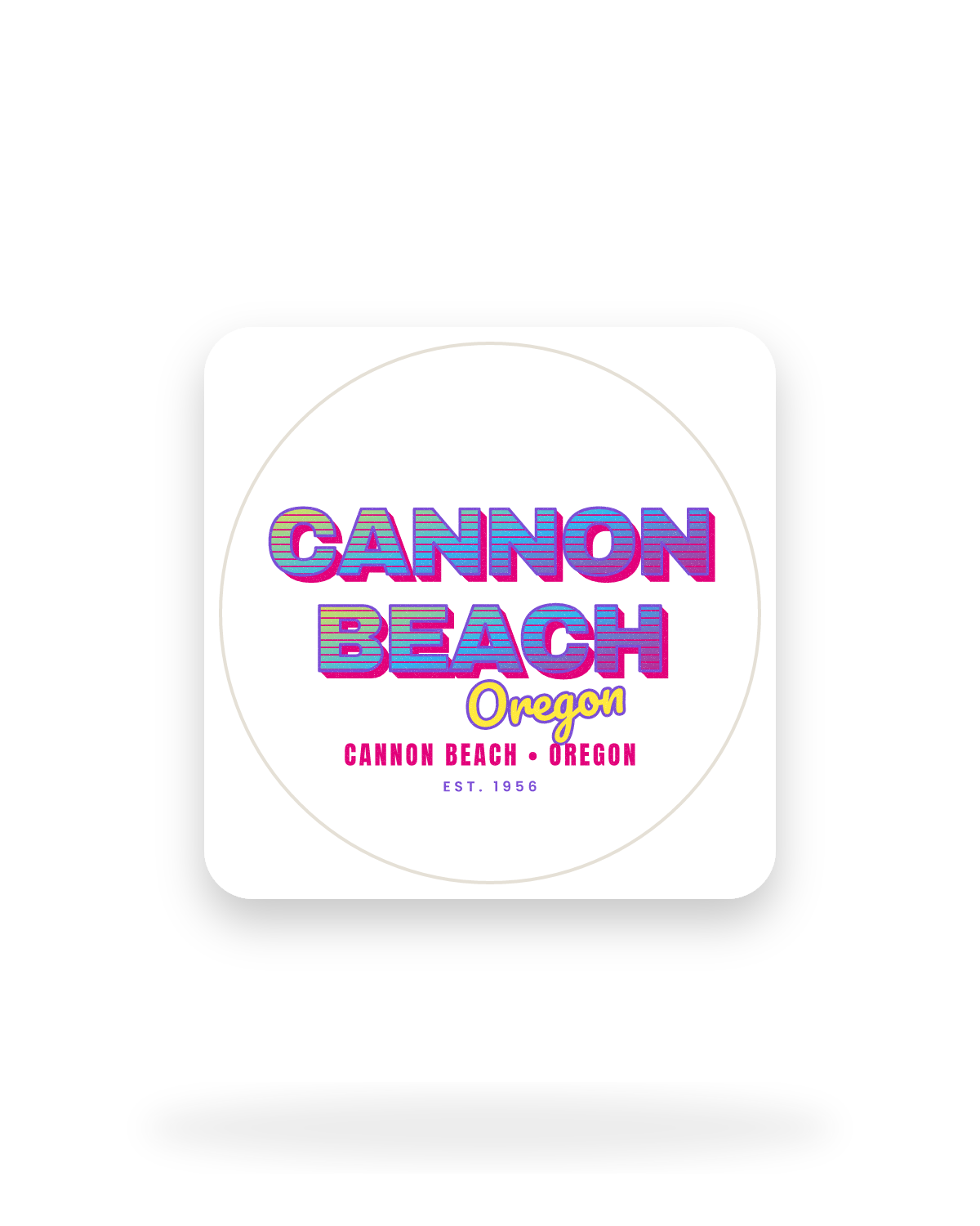 Cannon Beach Music TV Kiss-Cut Sticker in White