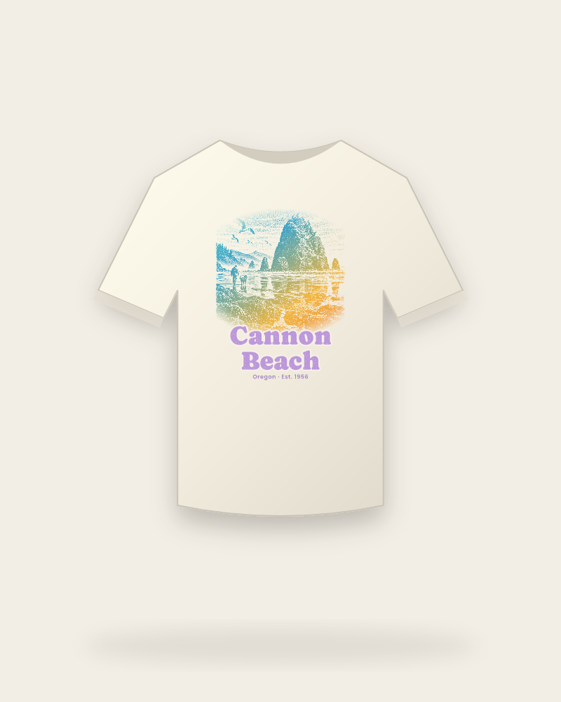 Cannon Beach Haystack Rock Vintage Wash Tee
