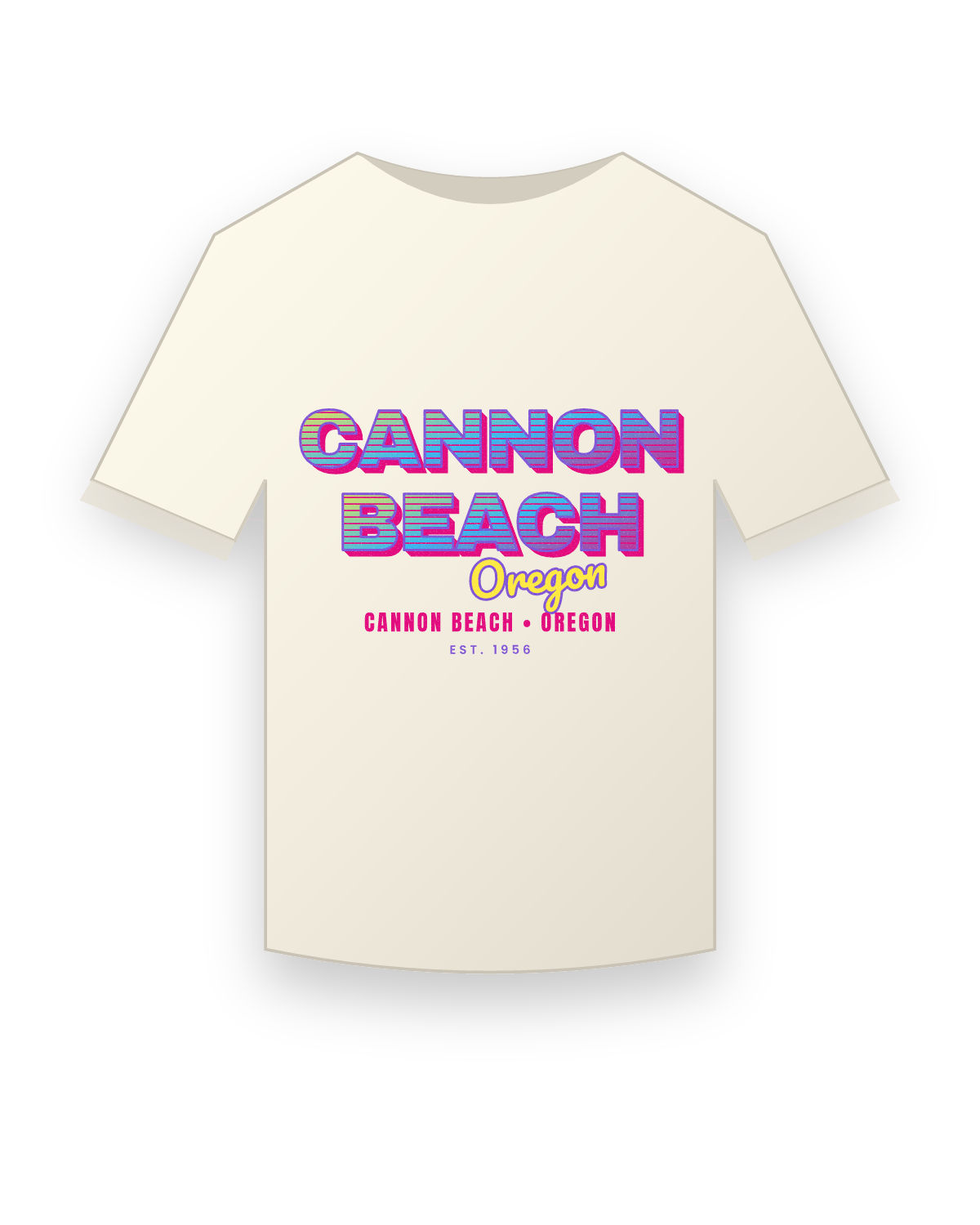 Cannon Beach Music TV Vintage Wash Tee in Ivory