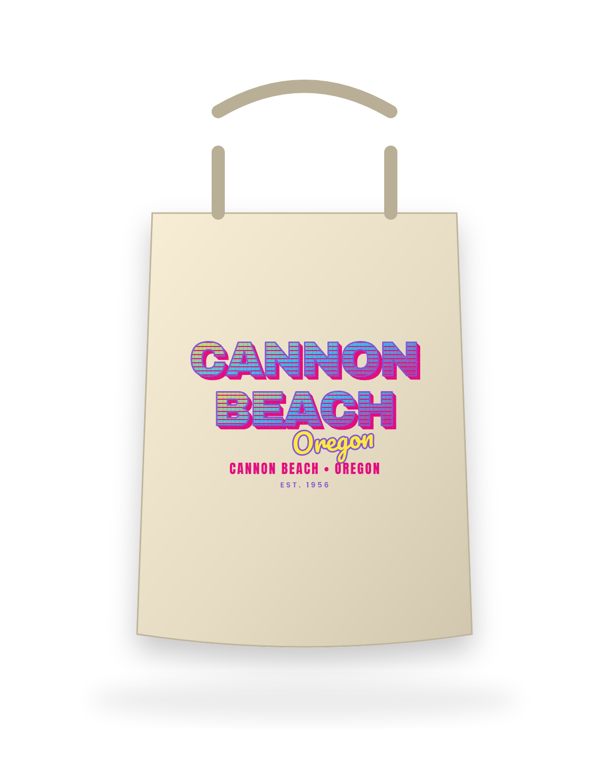 Cannon Beach Music TV Canvas Tote in Beige