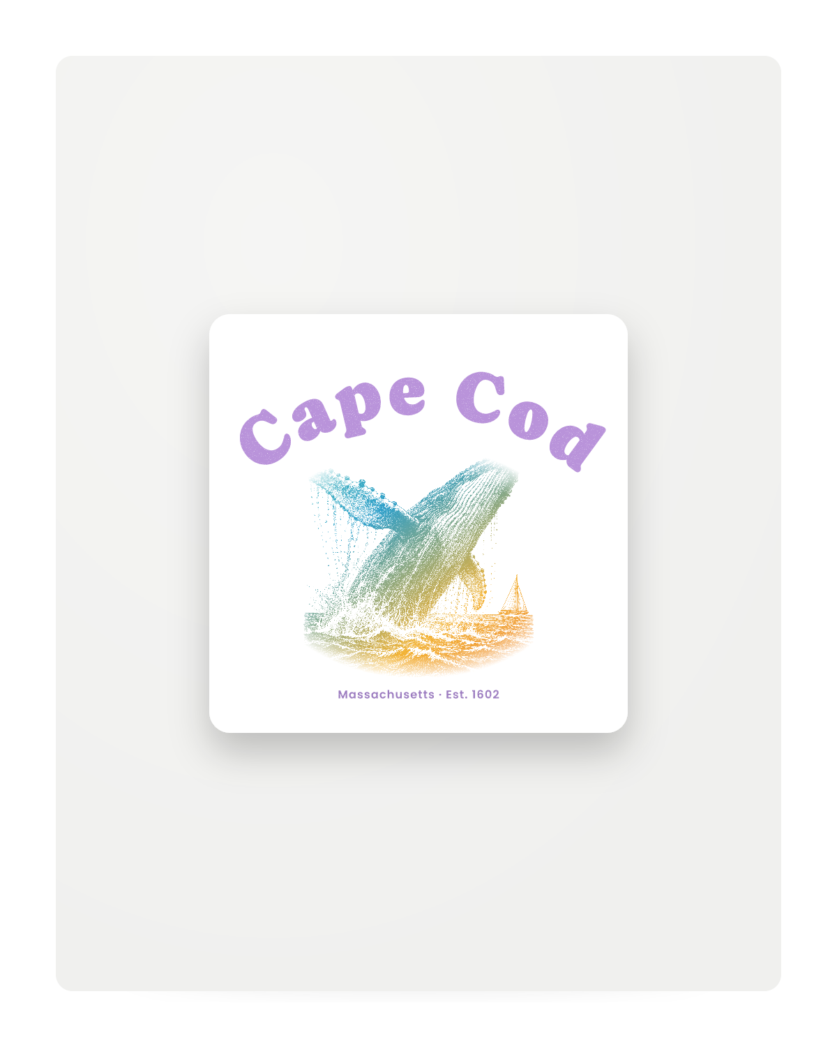 Cape Cod Humpback Whale Fridge Magnet in White