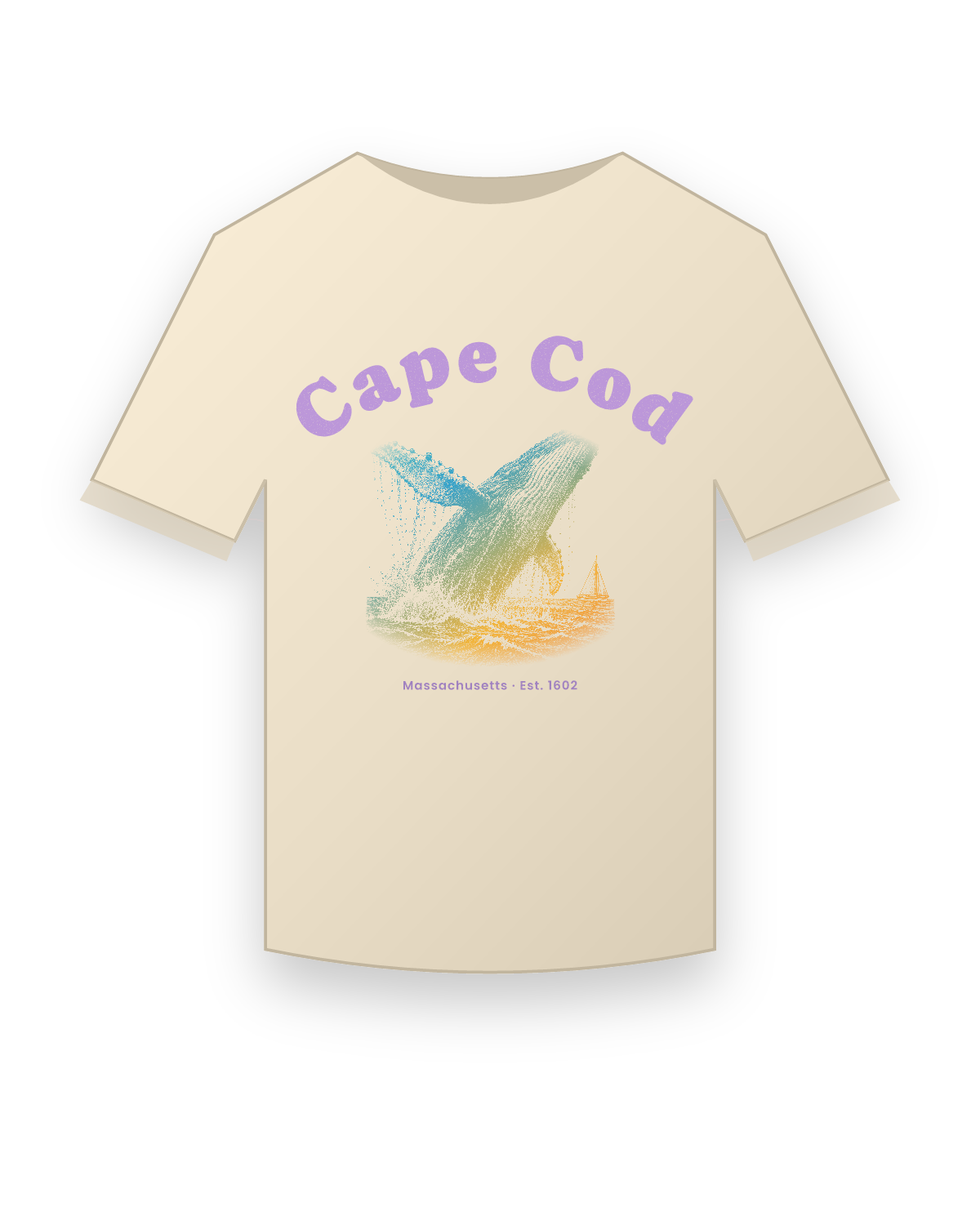 Cape Cod Humpback Whale Organic Cotton Tee in Natural