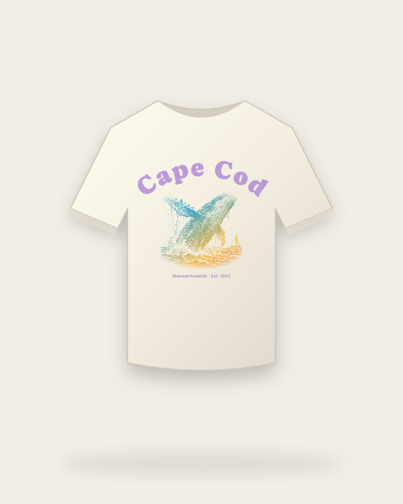 Cape Cod Humpback Whale Vintage Wash Tee