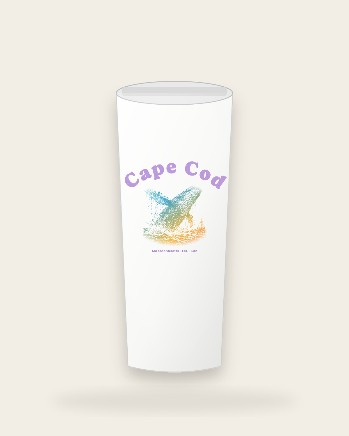 Cape Cod Humpback Whale Insulated Tumbler 20oz in White