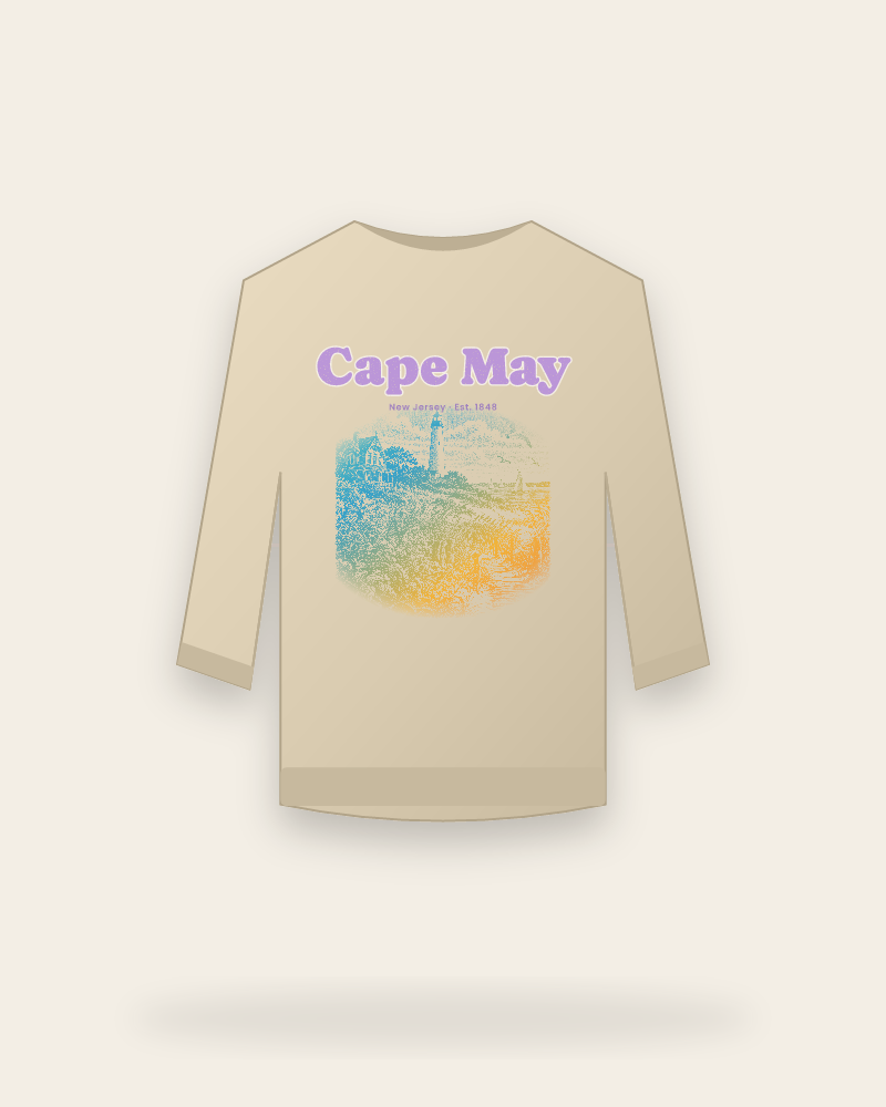 Cape May Lighthouse & Monarchs Crewneck Sweatshirt