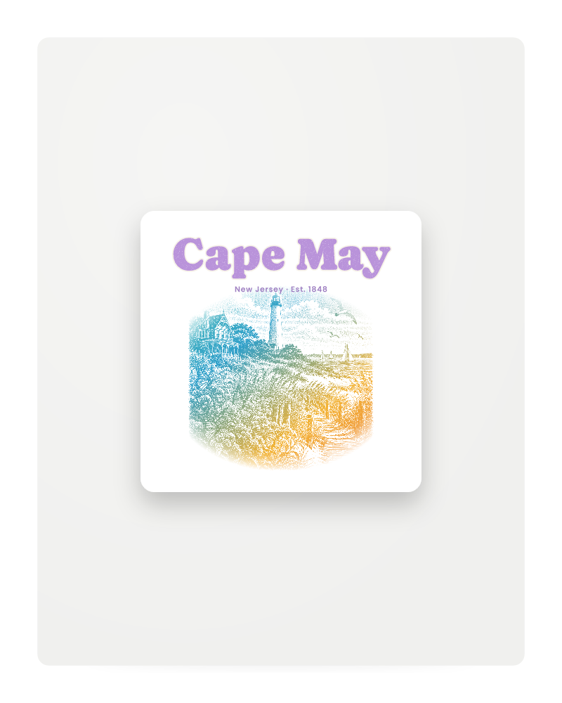 Cape May Lighthouse & Monarchs Fridge Magnet