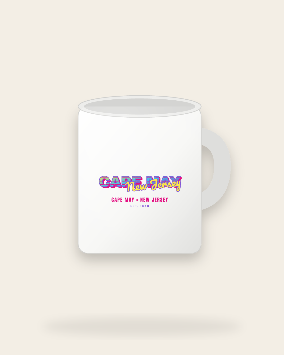 Cape May Music TV Ceramic Mug 11oz in White