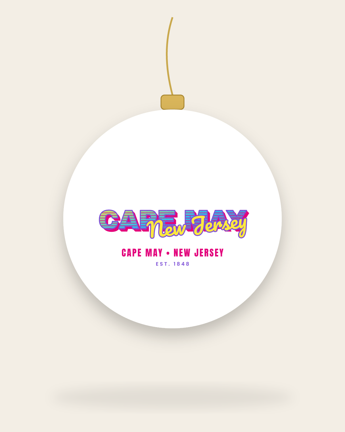 Cape May Music TV Ceramic Ornament in White