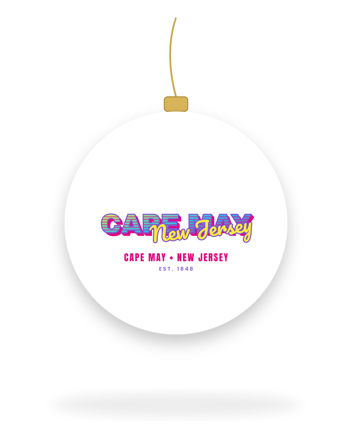 Cape May Music TV Ceramic Ornament in White