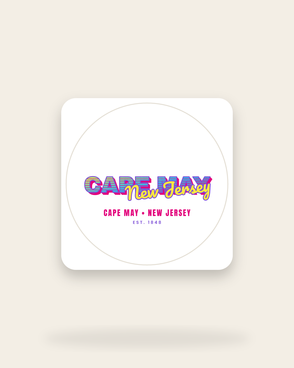 Cape May Music TV Kiss-Cut Sticker in White