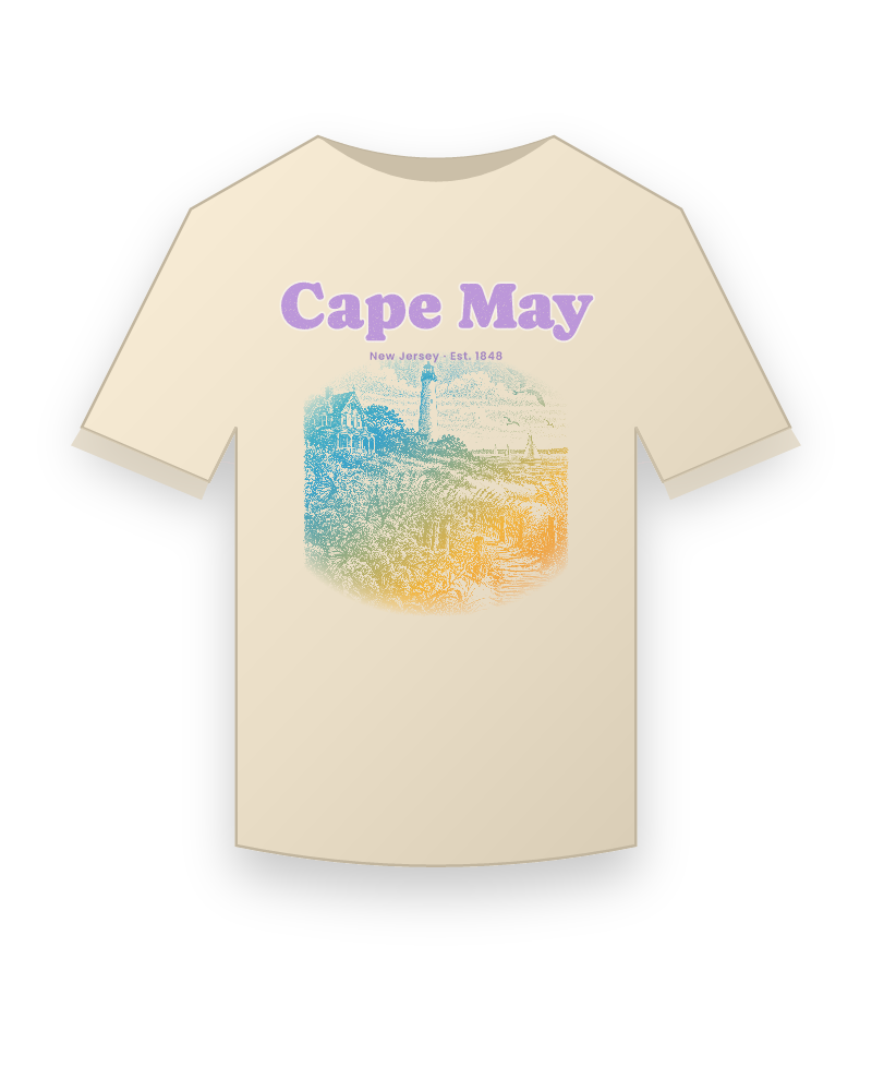 Cape May Lighthouse & Monarchs Organic Cotton Tee