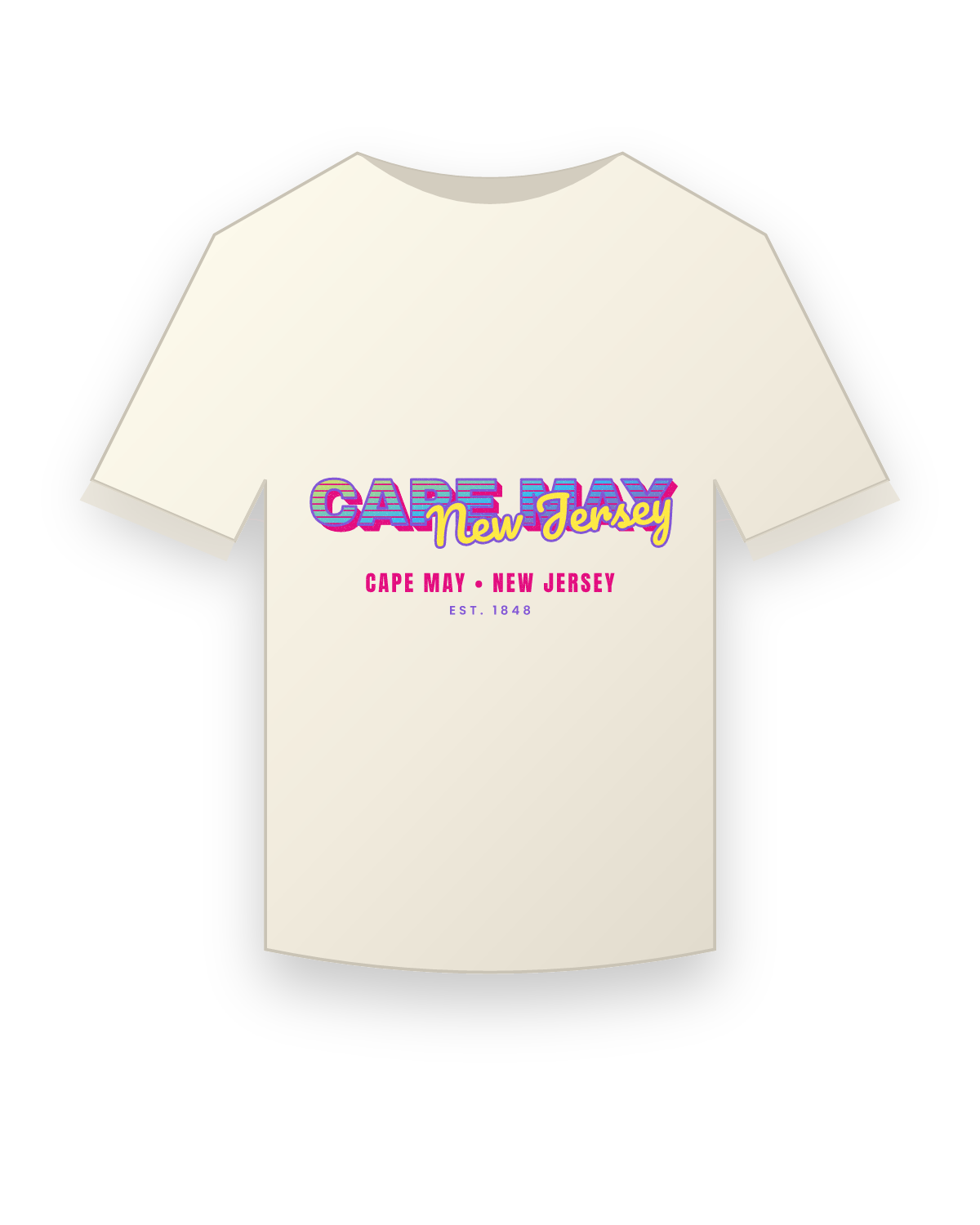 Cape May Music TV Vintage Wash Tee in Ivory