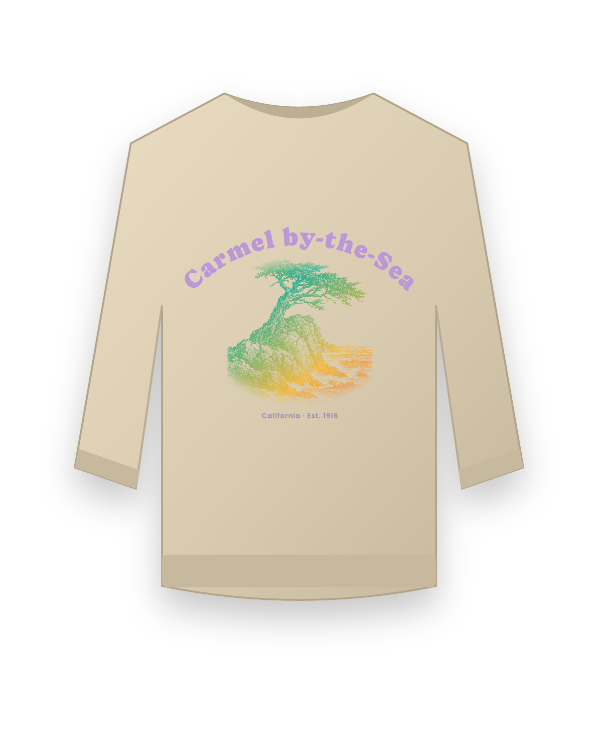 Carmel-by-the-Sea Lone Cypress Crewneck Sweatshirt in Sand