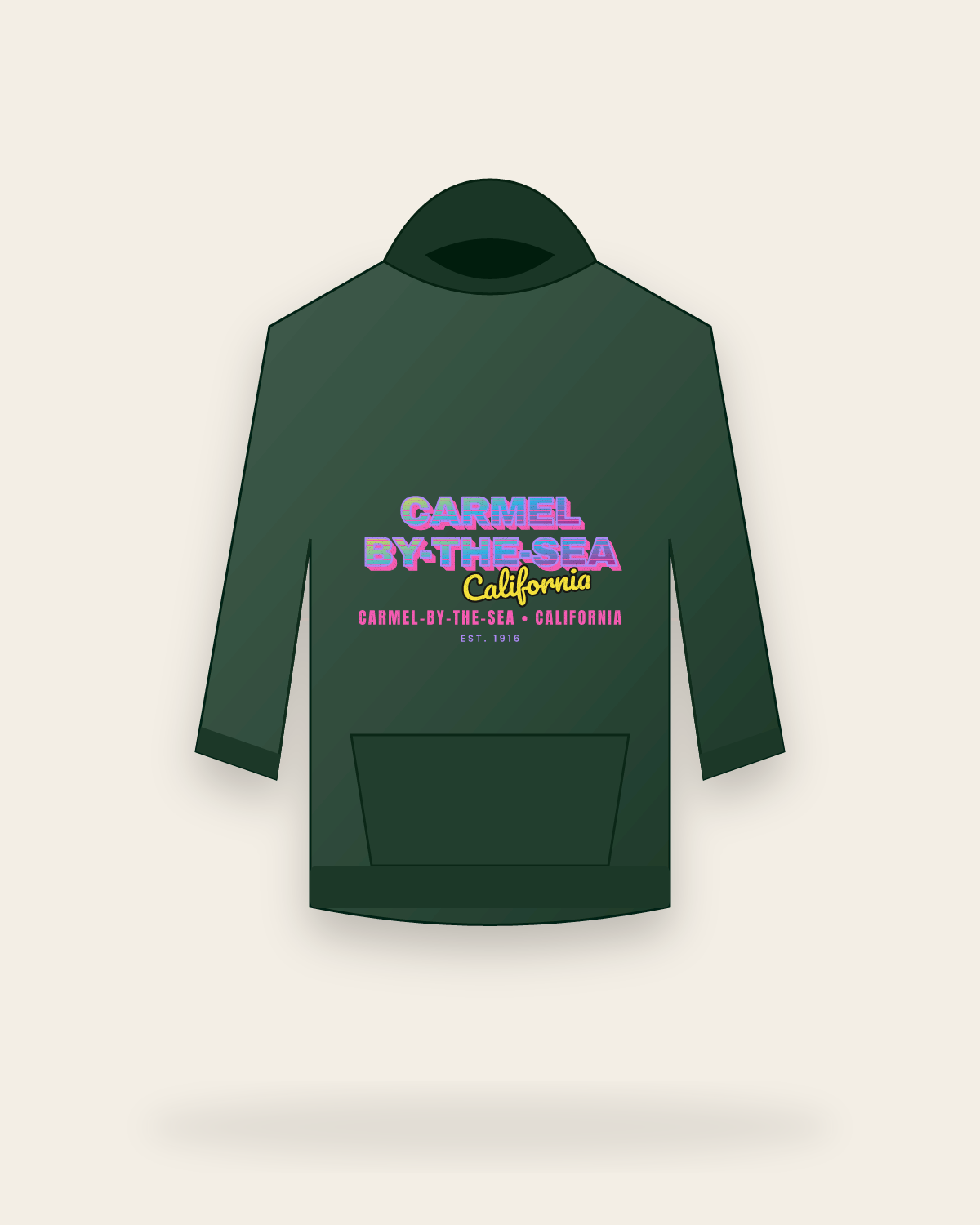 Carmel-by-the-Sea Music TV Hooded Sweatshirt in Forest Green