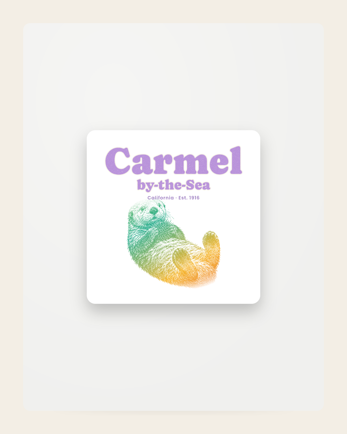 Carmel-by-the-Sea Sea Otter Fridge Magnet in White