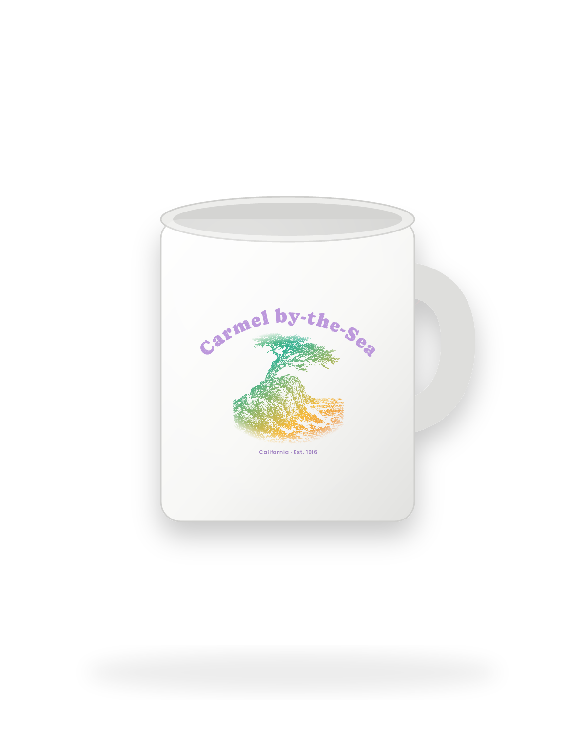 Carmel-by-the-Sea Lone Cypress Ceramic Mug 11oz in White