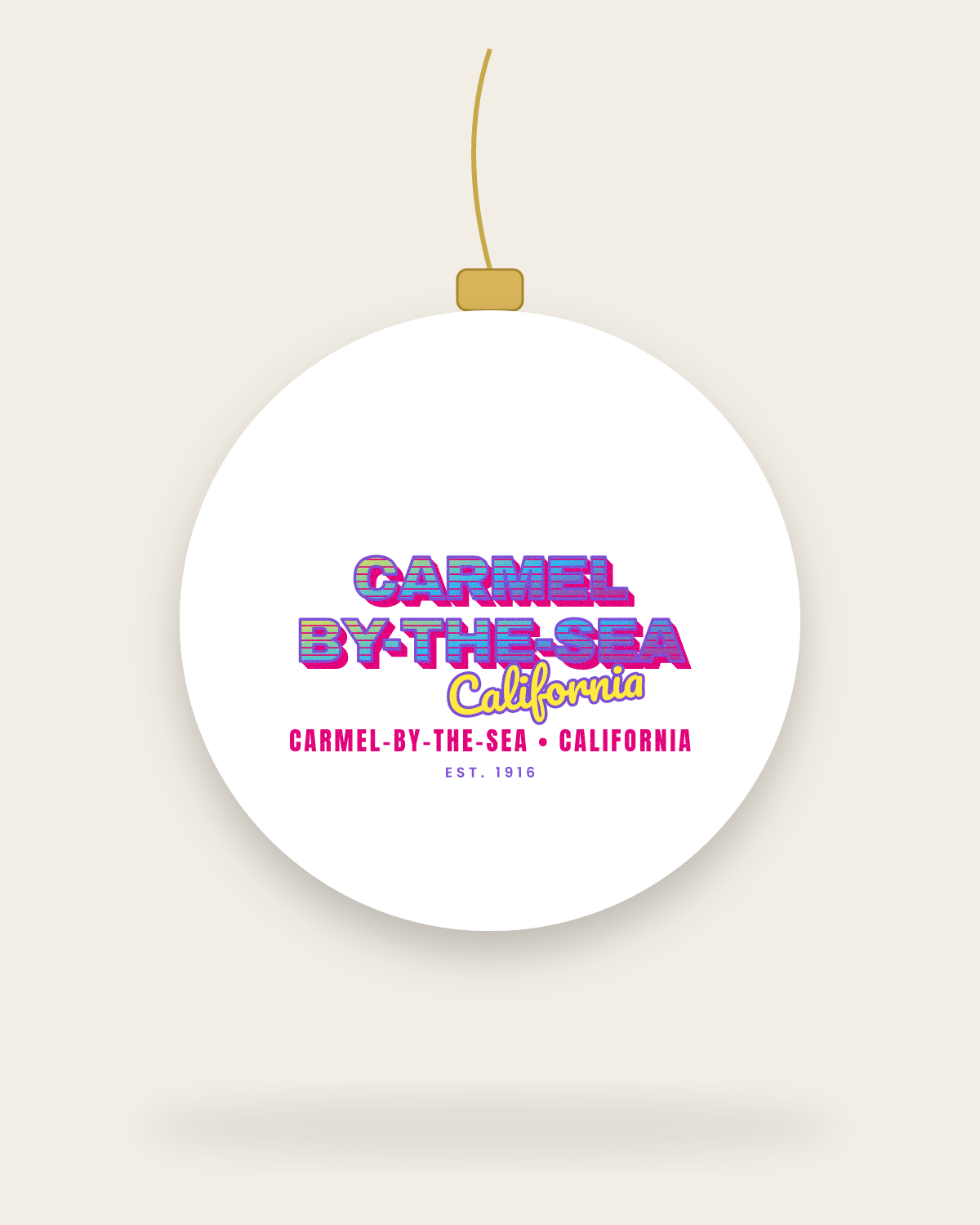 Carmel-by-the-Sea Music TV Ceramic Ornament in White