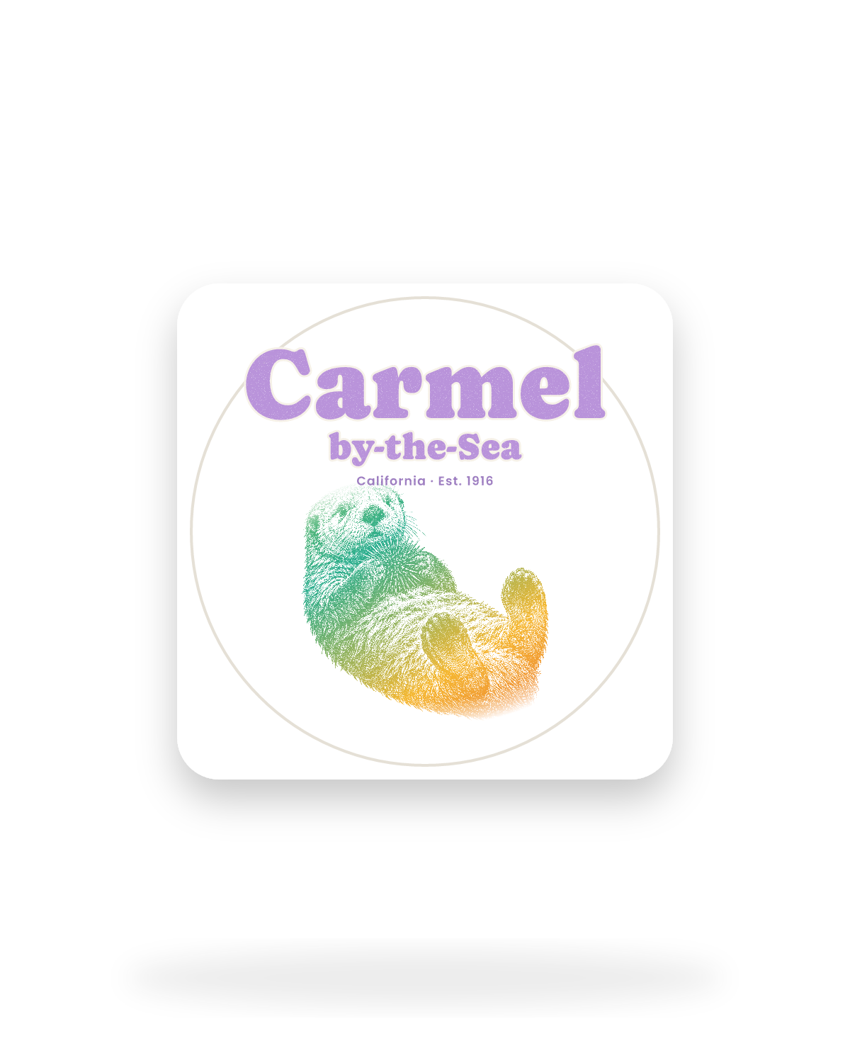 Carmel-by-the-Sea Sea Otter Kiss-Cut Sticker in White