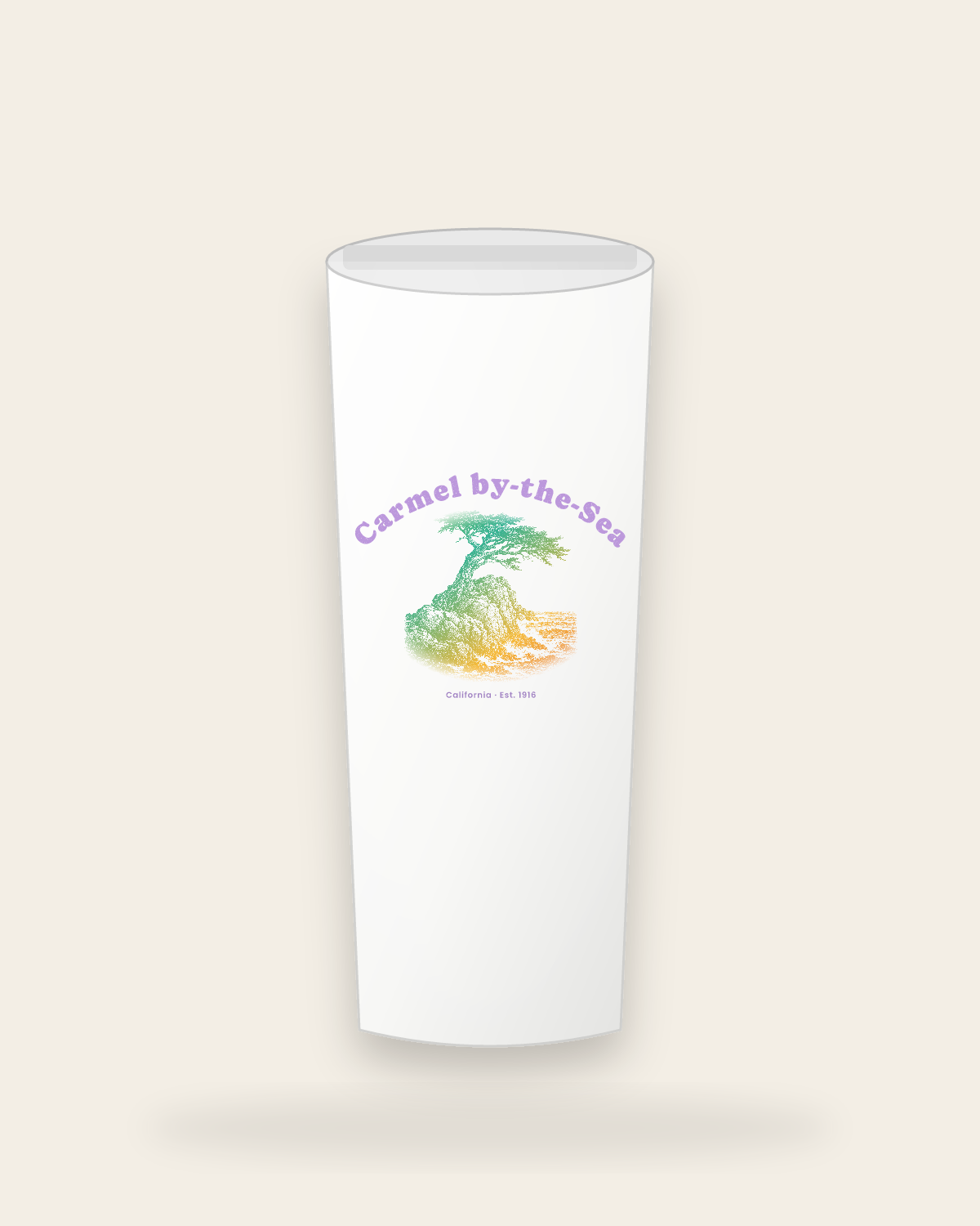 Carmel-by-the-Sea Lone Cypress Insulated Tumbler 20oz in White