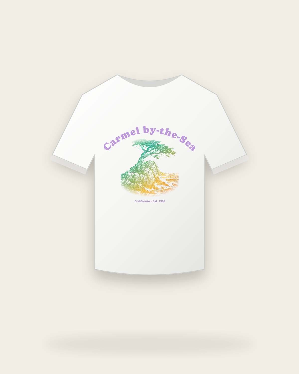 Carmel-by-the-Sea Lone Cypress Youth Tee in White