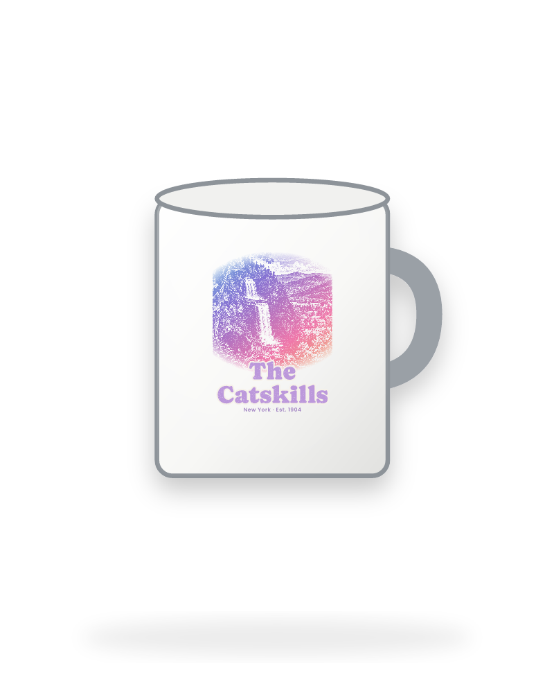 The Catskills Gorge Falls Enamel Camp Mug
