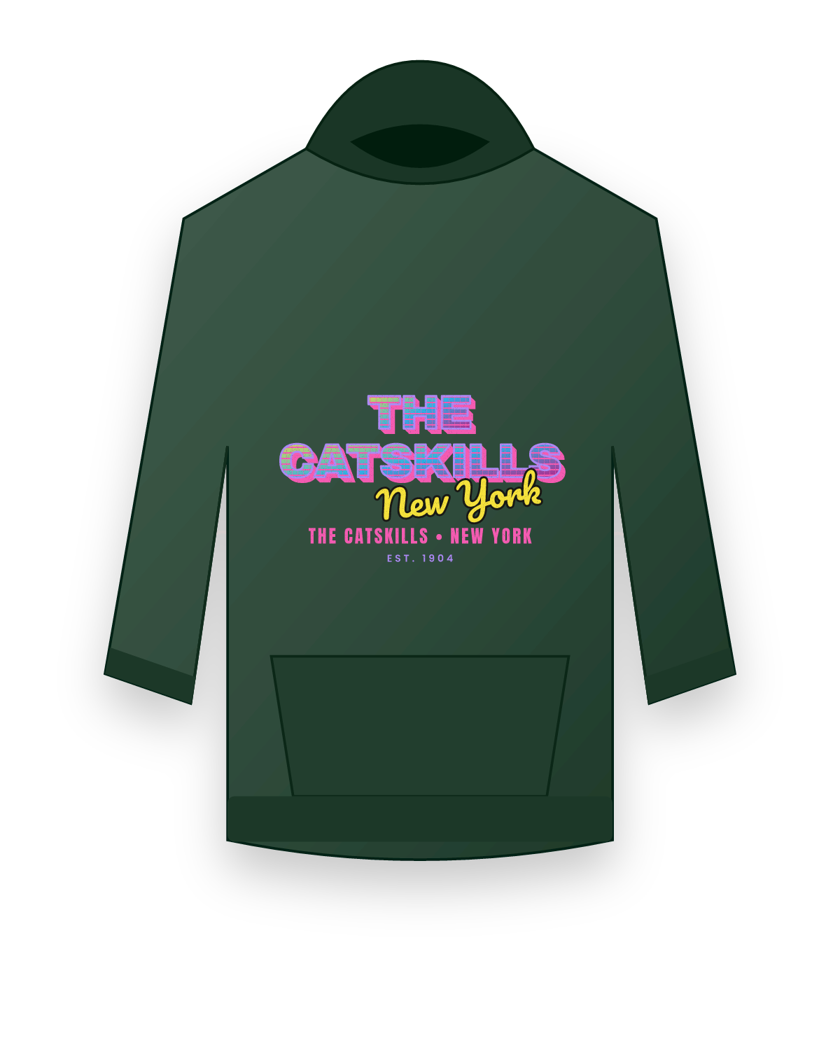 The Catskills Music TV Hooded Sweatshirt in Forest Green
