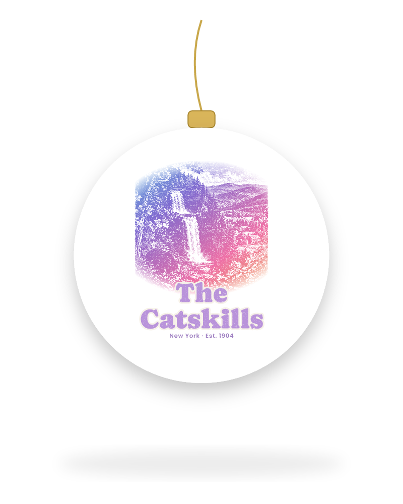 The Catskills Gorge Falls Ceramic Ornament